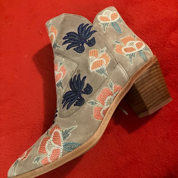 Rebecca Minkoff Embroidered Suede Ankle Boots - Picture 3 of 4